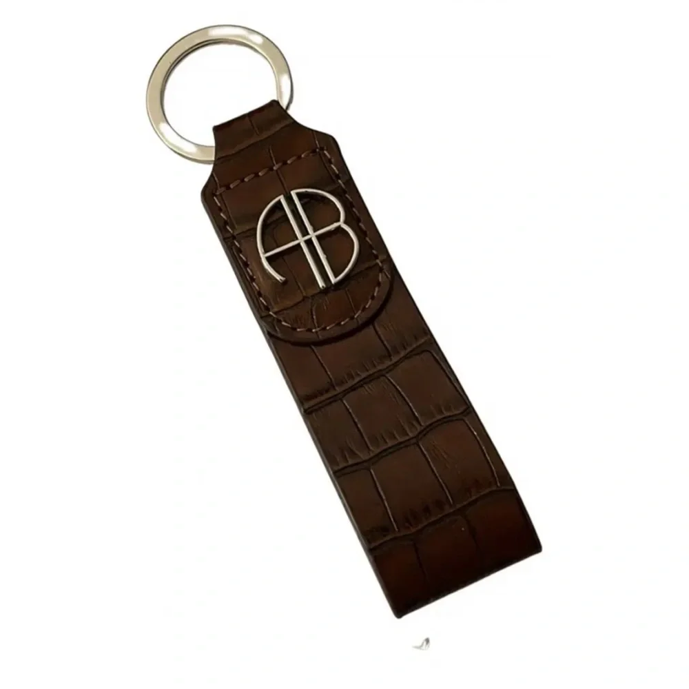 Anine Bing NWT Brown Croc-Embossed Key ring new in original box